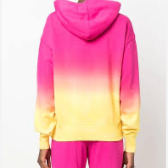 Lauren Ralph Lauren Dip-Dyed French Terry Hoodie Pink/Yellow Size Medium Women - Picture 16 of 16